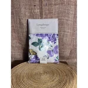 LONGABERGER Floral with Butterfly Square Tablecloth~New in Package~Polyester